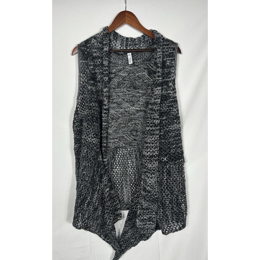 GN Indigo Womens Long Crochet Open Knit Duster Cardigan Size 2X Neutral Layer